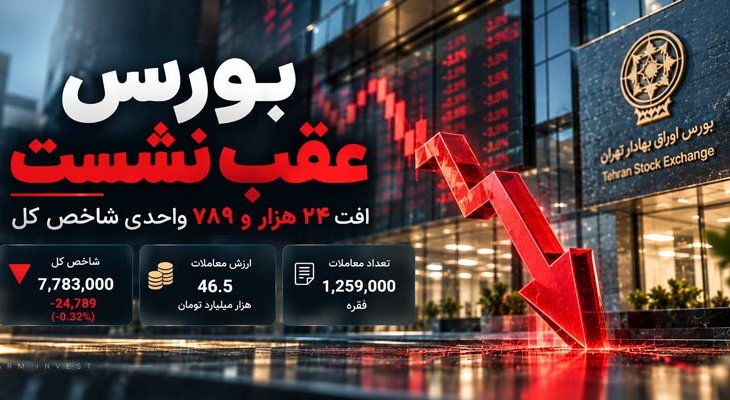 افت 24 هزار واحدی بورس؛ شاخص کل کانال 7.7 میلیون را حفظ کرد