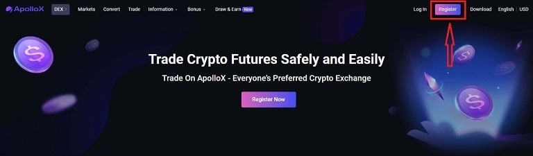 ثبت نام در صرافی ApolloX