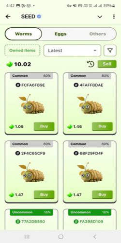 خرید دارایی در ایردراپ seed