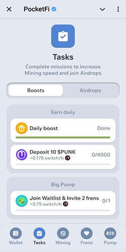 بخش Tasks ایردراپ پاکت فای