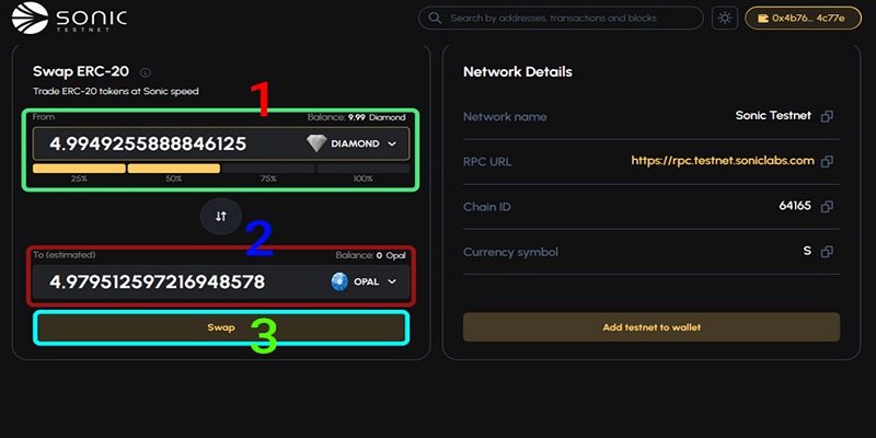 سواپ توکن در ایردراپ سونیک